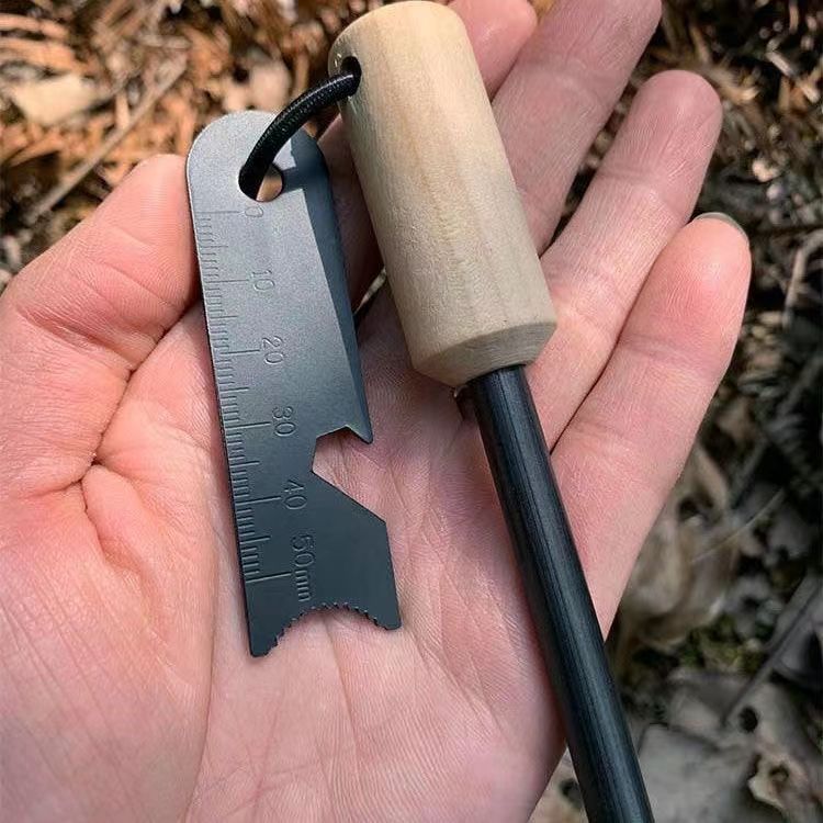 Mango de madera portátil al aire libre Firestone palo de fuego sólido herramienta de fuego para acampar al aire libre supervivencia palo de magnesio con raspador
