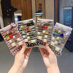 Dongmen 11-piece set internet-famous ins-style leather hair ties, simple and cute hair clips, hair accessories for women