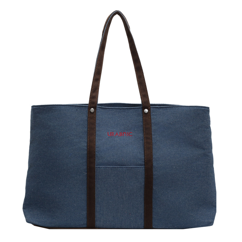 Large capacity canvas for women's 2024 new single shoulder casual and versatile tote bag, college student class_voghion.com
