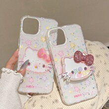 闪砖网红KT适用苹果16promax手机壳iPhone15pro全包14p支架13少女