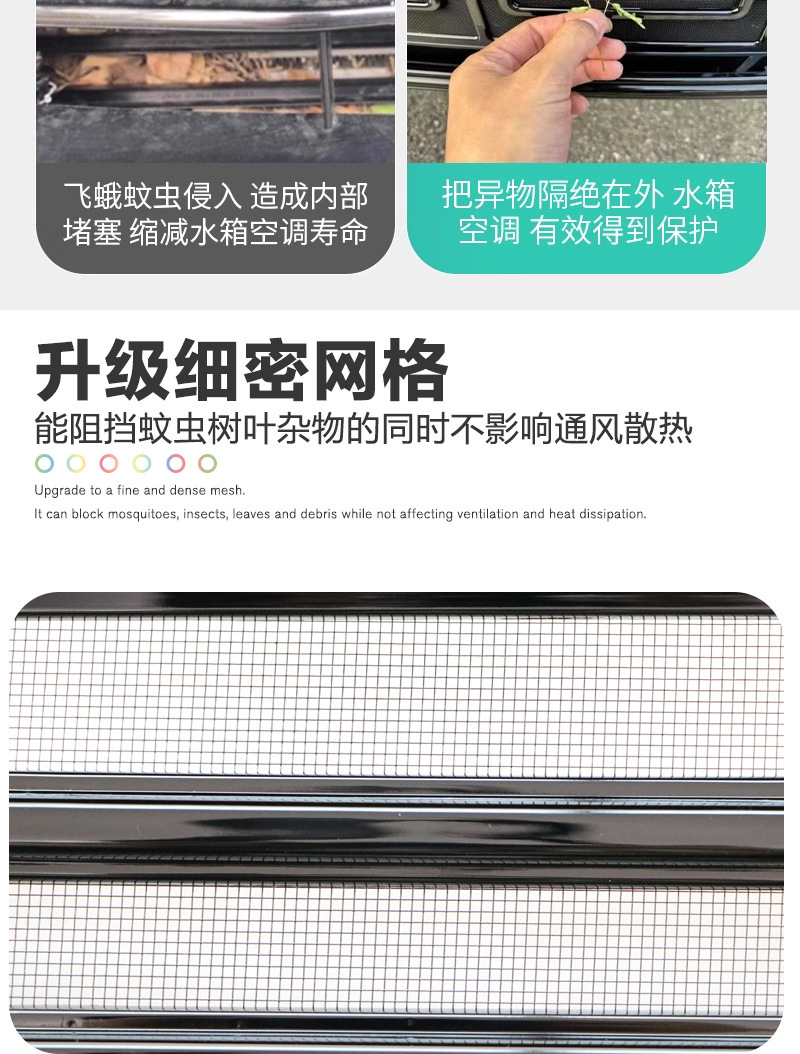 Suitable for Zeekr MIX front grille radiator protection net, exterior anti-insect net, modification and upgrade accessories