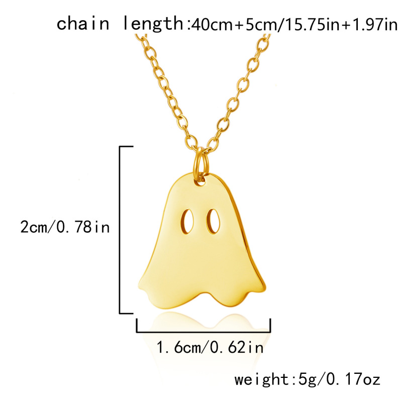 欧米の新型ハロウィンの幽霊のネックレスのファッション的な個性のステンレスのかぼちゃのクモのペンダントのネックレスの鎖|undefined