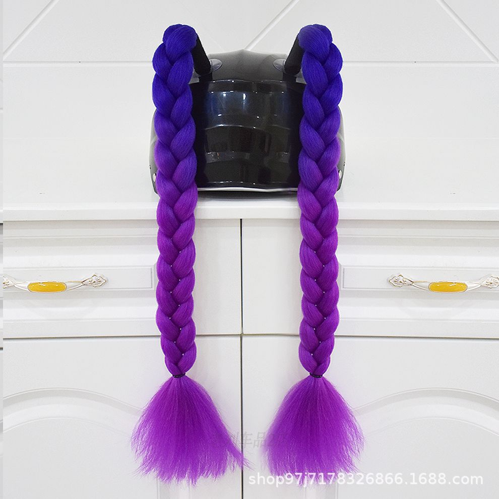 Full Helmet Takeaway: Motuoche Auto Parts and Accessories - blue-and-purple-braids-pair