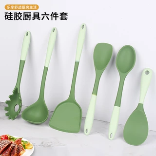现货硅胶双色锅铲套装 不粘锅专用硅胶铲子汤勺搅拌勺饭勺捞面勺