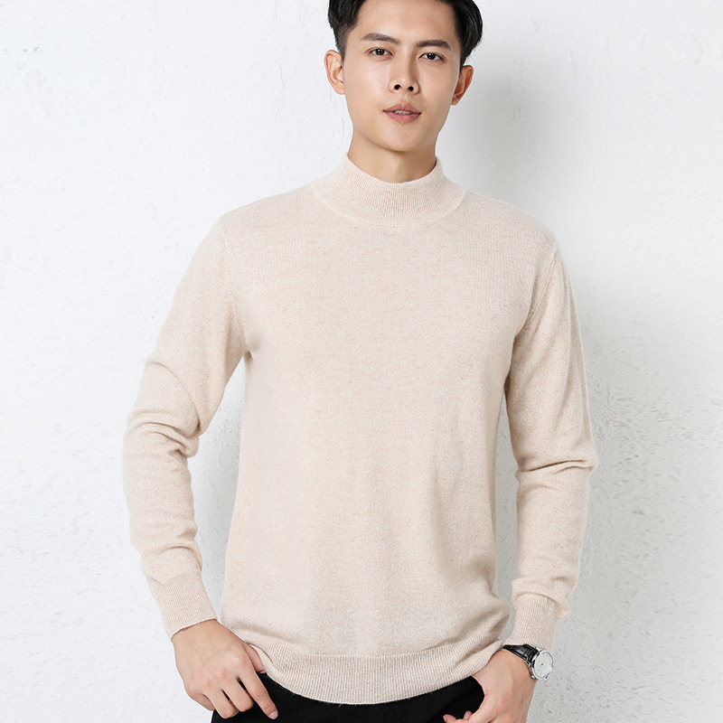 demi-season solid color woolen sweater