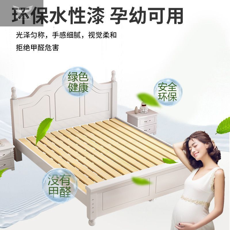 Dormitorio principal moderno y simple cama doble cama de madera maciza cama de alquiler económico cama individual madera maciza