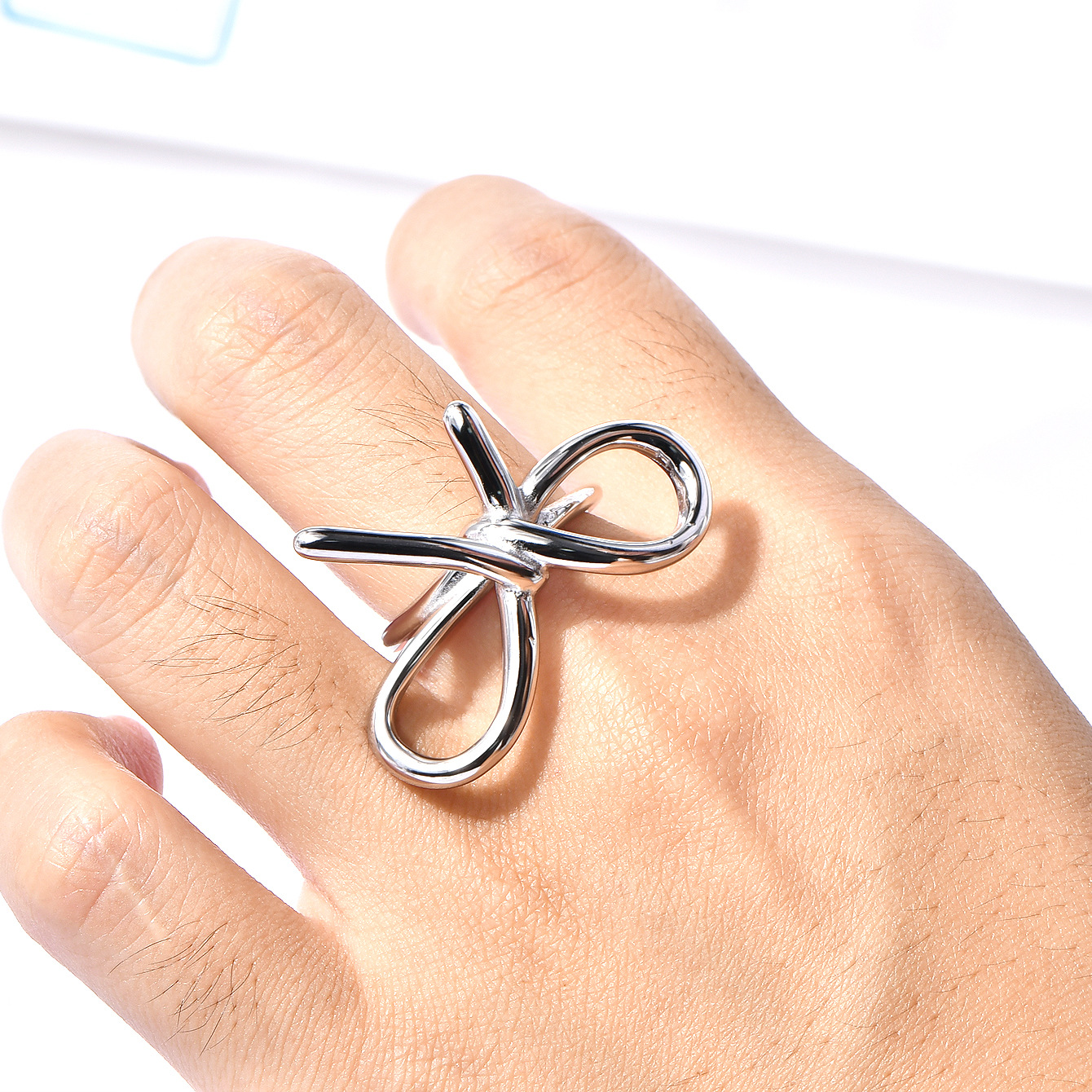 13g Weight 0.03µm-0.05µm Gold Plating Thickness PVD Coated Gold Plating Process 18K Real Gold Plated Plating Material Rings Classification 1 Piece Quantity PVD Coated Real Gold Plated Bow Knot Stainless Steel Sweet Simple Style Waterproof Non Tarnish Rings