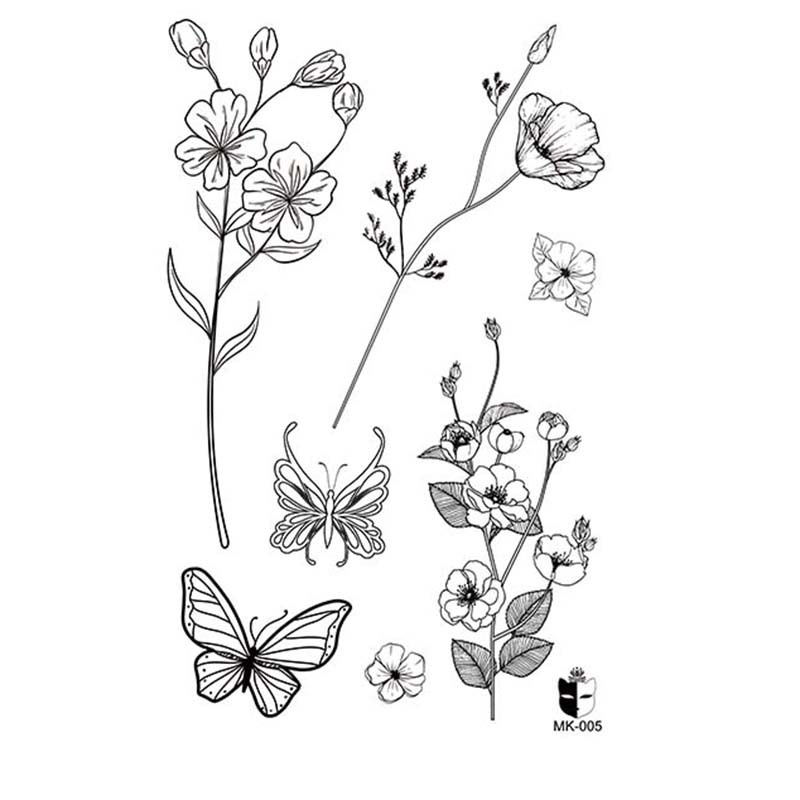 Animal blanco y negro desechable pegatinas de tatuaje belleza pegatinas de tatuaje moda estética patrón de personalidad dama pegatinas de tatuaje