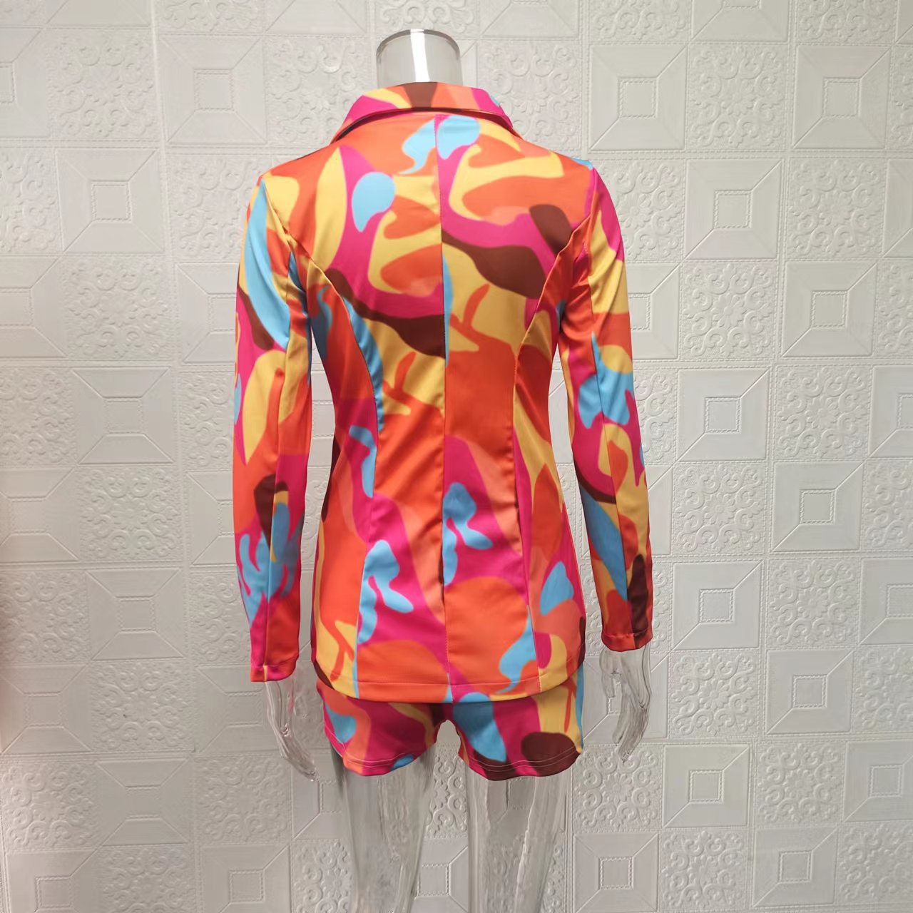 2024 Completo casual da pendolare, cappotto, pantaloncini, moda versatile, set da due pezzi da donna_voghion.com