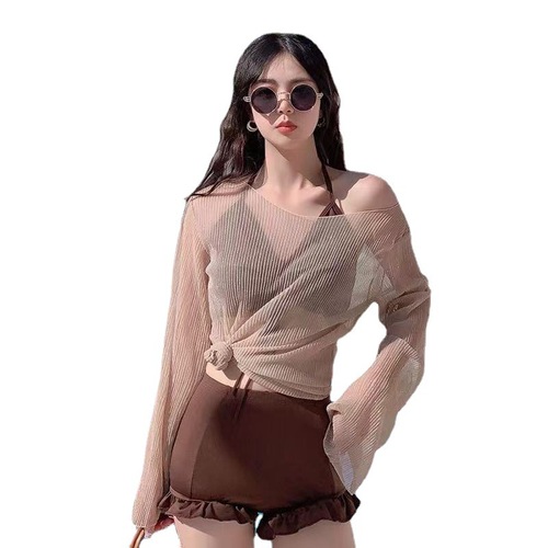 2024 New Summer Split Swimsuit Women's Beach Ins Style Sexy Slim Pure Lust Style Korean Style Cover-Up Swimsuit