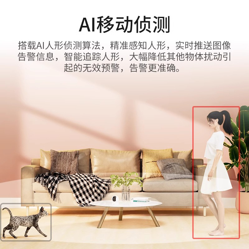 Cámara de vigilancia doméstica Kitty | Monitor remoto por móvil | Visión nocturna HD con tres pantallas