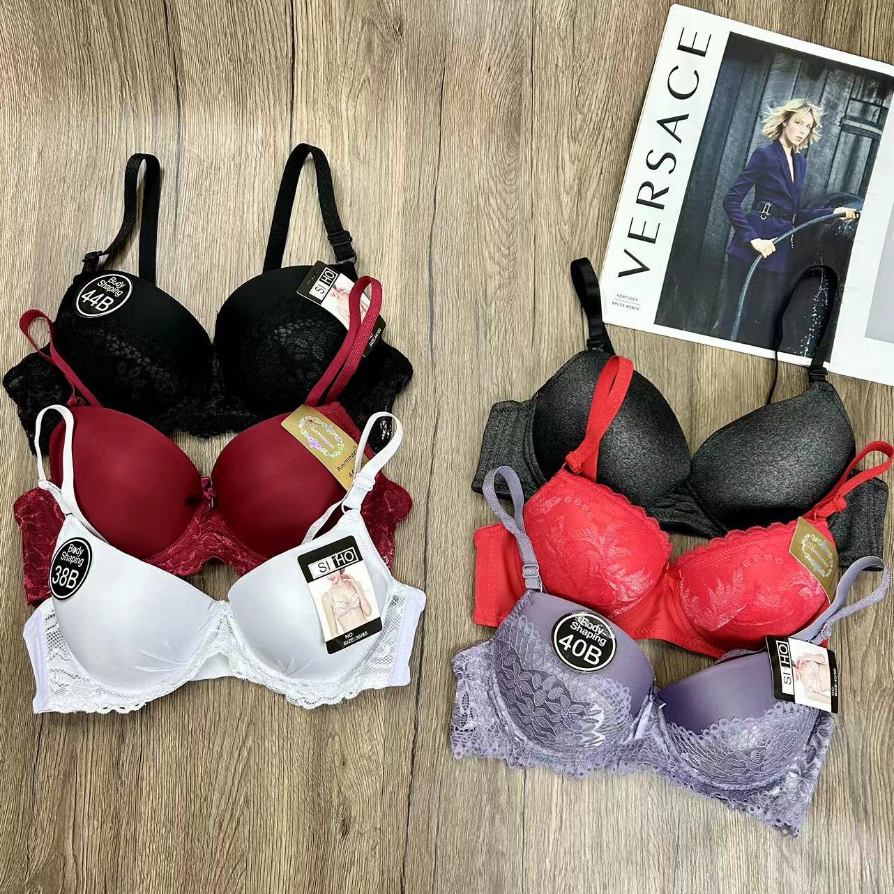 Mixto de marcas europeas y estadounidenses del sudeste asiático, ropa interior de damas con anillo de acero, encaje liso, sujetadores mixtos lotes image 1