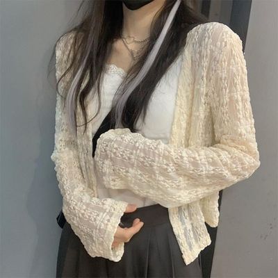 Crochet flower Hollow Lace jacket 2022 summer new pattern Retro leisure time Thin section Cardigan Western style Easy Sunscreen