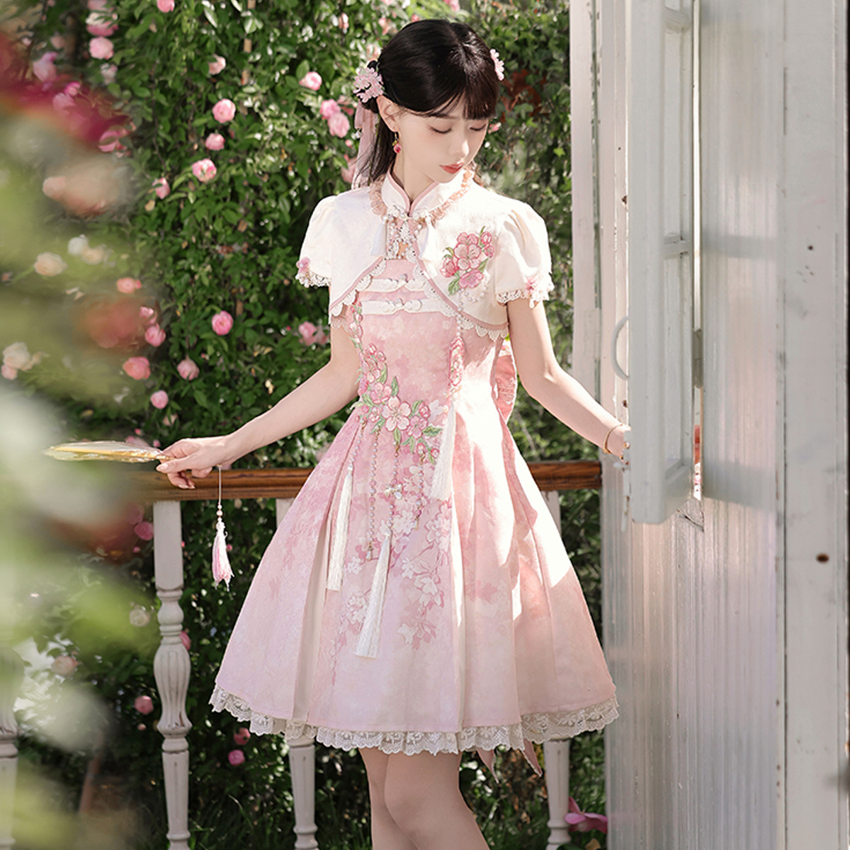 2026 Yimengge Original Design Falling Cherry Blossoms Hanfu Women's Improved Han Element Set 9863