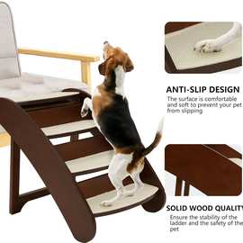 跨境宠物楼梯可折叠加厚爬梯小型猫狗防滑楼梯家用上床沙发台阶