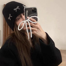 韩国ins博主同款小众设计时髦大珍珠蝴蝶结珍珠手机挂件钥匙扣