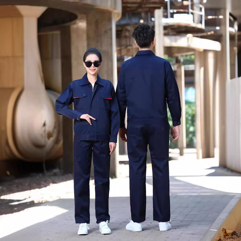 Tooling Men's and Women's Spring and Autumn Long Sleeve Full Craft Polyester Cotton Thick Yarn Card Factory Workshop Auto Repair Work Clothes