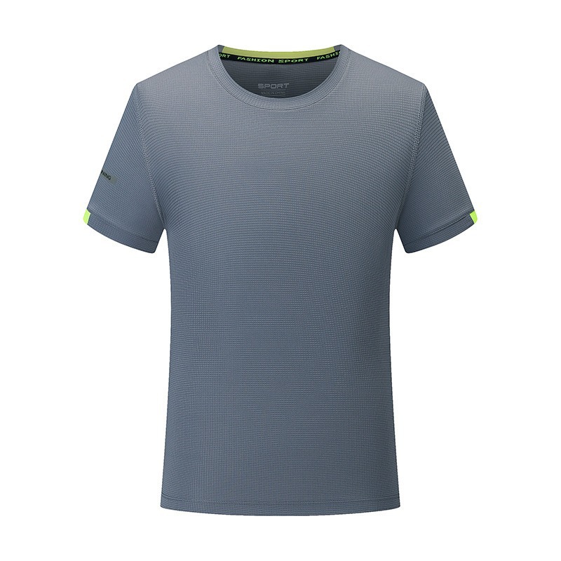 Grupo de publicidad camisa transfronteriza de manga corta logotipo impreso al por mayor cuello redondo verano deportes al aire libre maratón camiseta de secado rápido