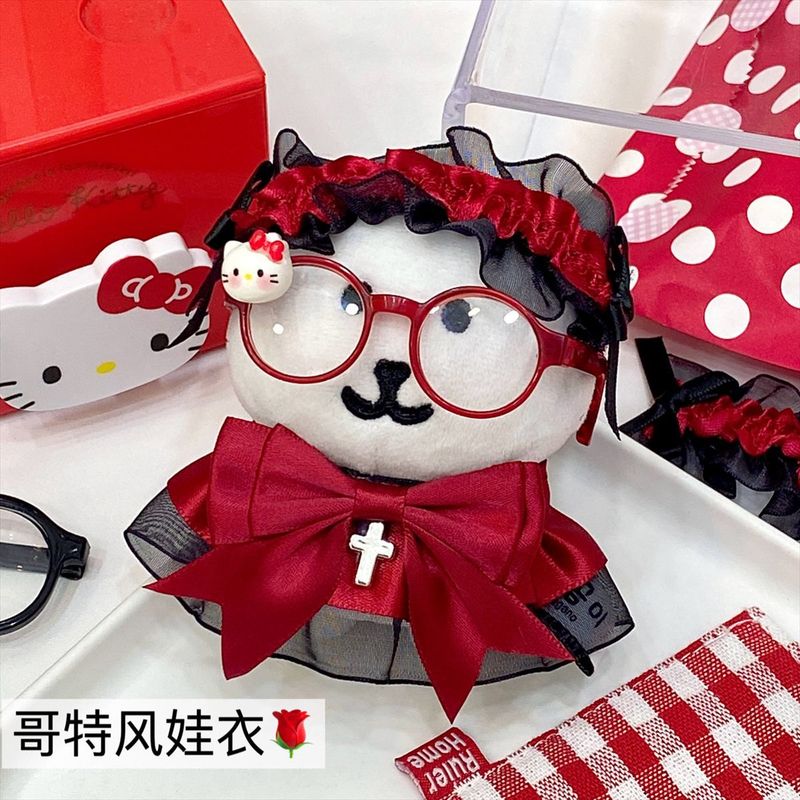 ゴシック風子供服セット10cm自嘲熊レース子供服高颜値手作人形部品綿人形スカート|undefined