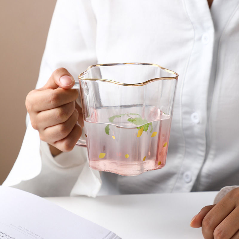 Dragon Boat Festival Star Cup ins Couple Cup Vaso de cristal de gran capacidad de celebridades de Internet Phnom Penh Taza de leche resistente al calor transparente Taza de agua