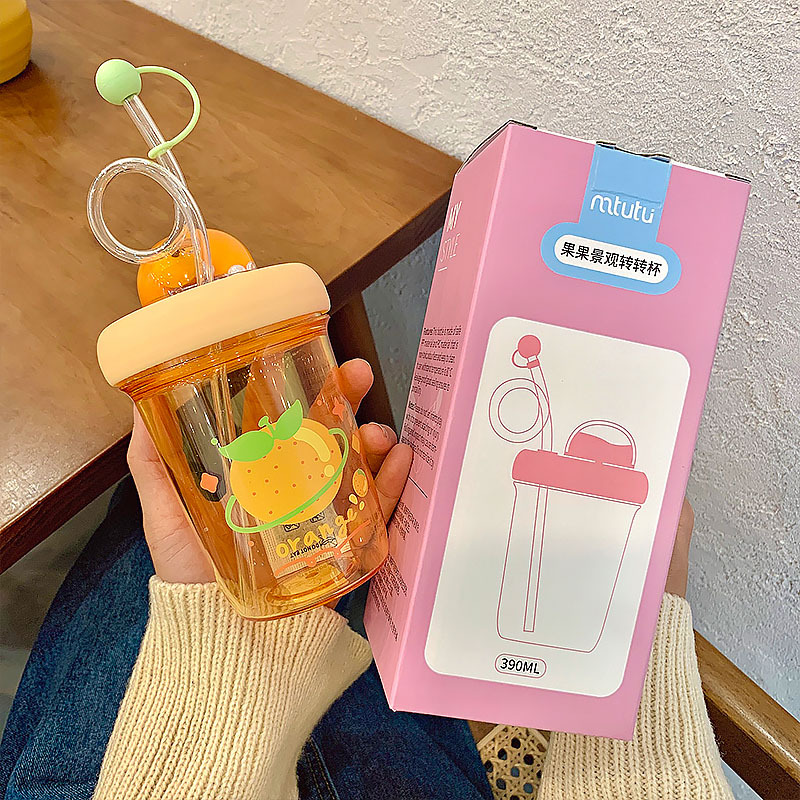 Simple Plastic Portable Straw Bottle display picture 5