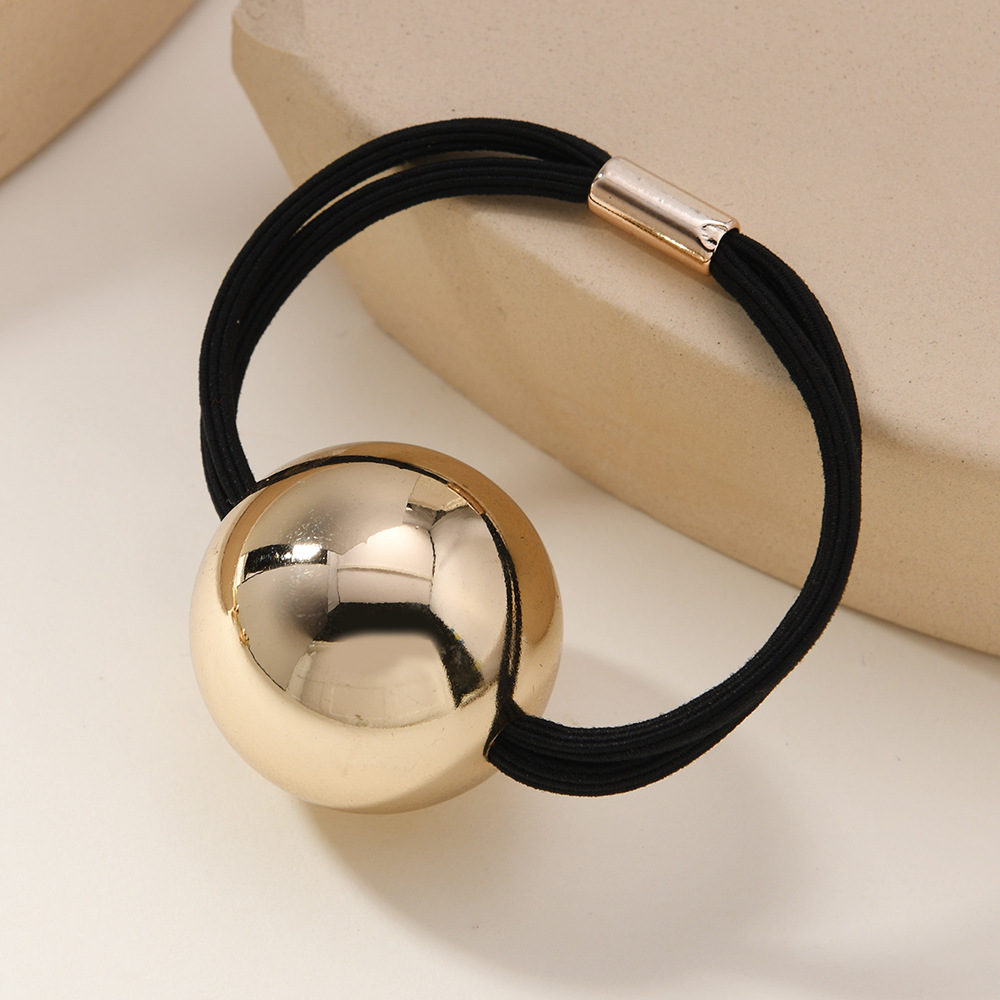 Cuerda para el cabello esférica dorada europea y americana transfronteriza, sensación de alta calidad, anillo para el cabello dulce y fresco, sin daño, cabeza de bola, cabello, tocado duradero