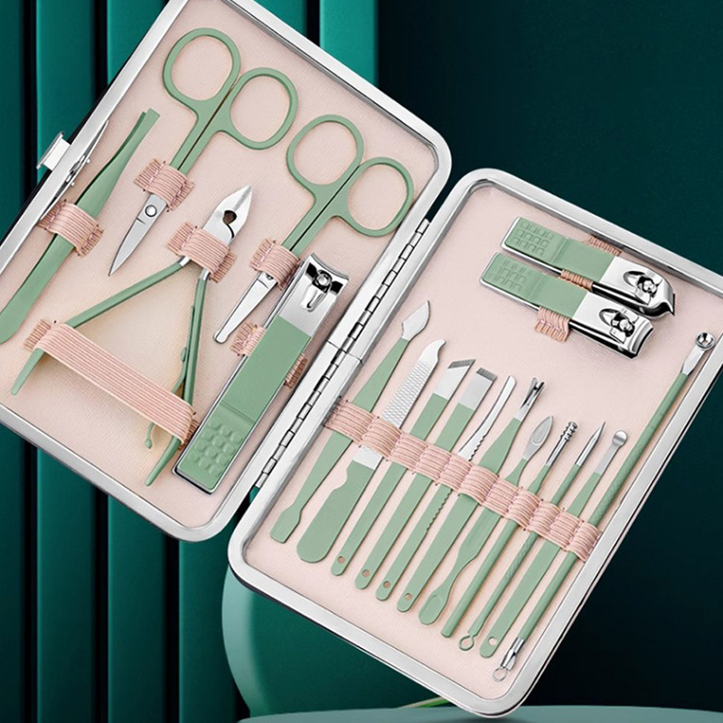 Kit de cortadores de uñas portátiles para niñas herramientas de pedicura lindas alicates de uñas para uñas conjuntos completos de cortadores de uñas caseros cucharas para excavar orejas