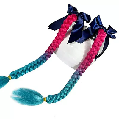 Motosiklet dəbilqələri – Helmet Accessories - 1-pair-of-rose-red-lake-green-braids-plus-bows