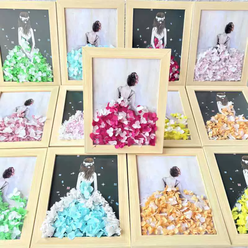 Рамка для фотографий с полыми сухоцветами, сделай сам, стол, вечный цветок, стерео рамка для фотографий ручной работы, рамка для хранения концертных билетов, фоторамка