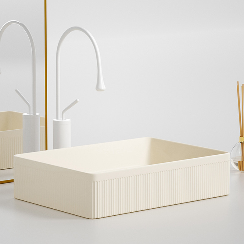 Cerámica de viento crema lavabo lavabo arte lavabo balcón lavabo lavabo redondo cuadrado oval