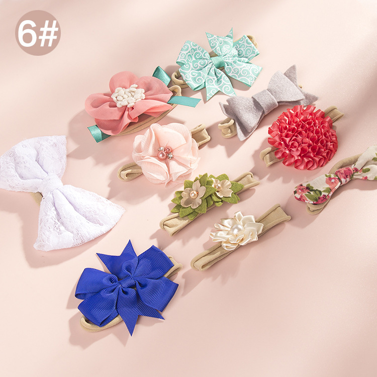 Children's Nylon Bow Headband Set display picture 4