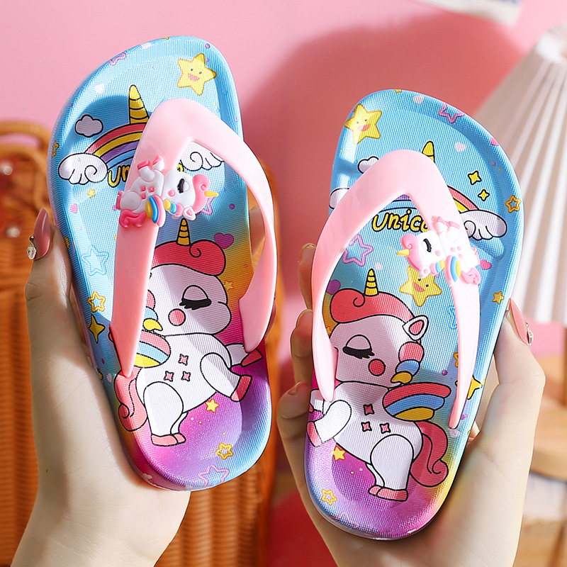 Girls Flip-Flops 2025 Summer New Anti-Slip Beach Shoes Cute Little Girl Sandals Kidsren's Flip-Flops