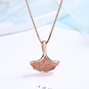 S925 Sansei Necklace fresh Simplicity Apricot leaves Light extravagance clavicle Sense of design gift Send his girlfriend