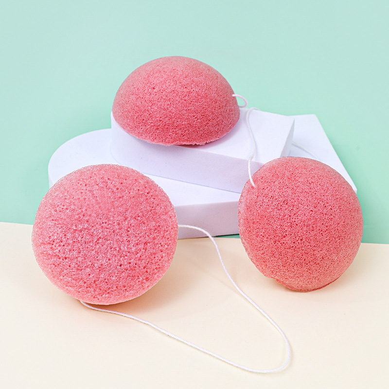 Fábrica de esponja de konjac personalizada esponja de lavado facial esponja de limpieza facial limpieza de material vegetal degradable a granel