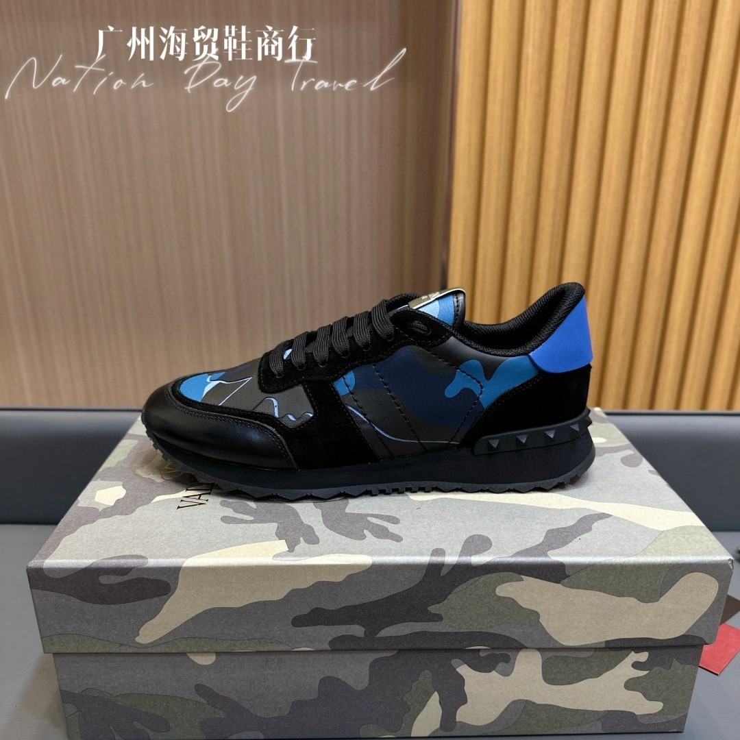 European Camouflage Sneakers for Men, High-Quality Leather Shoes with Rivets, Thick-Soled Genuine Leather, Fashionable Casual Lace-Up Trendy Shoes, Versatile