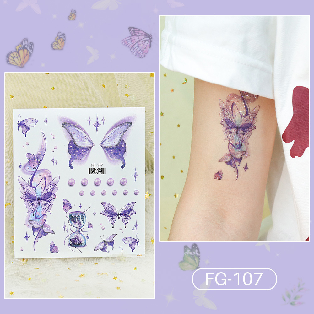 Tatuajes Temporales con Purpurina de Papel de Transferencia de Agua para Cuerpo image 33