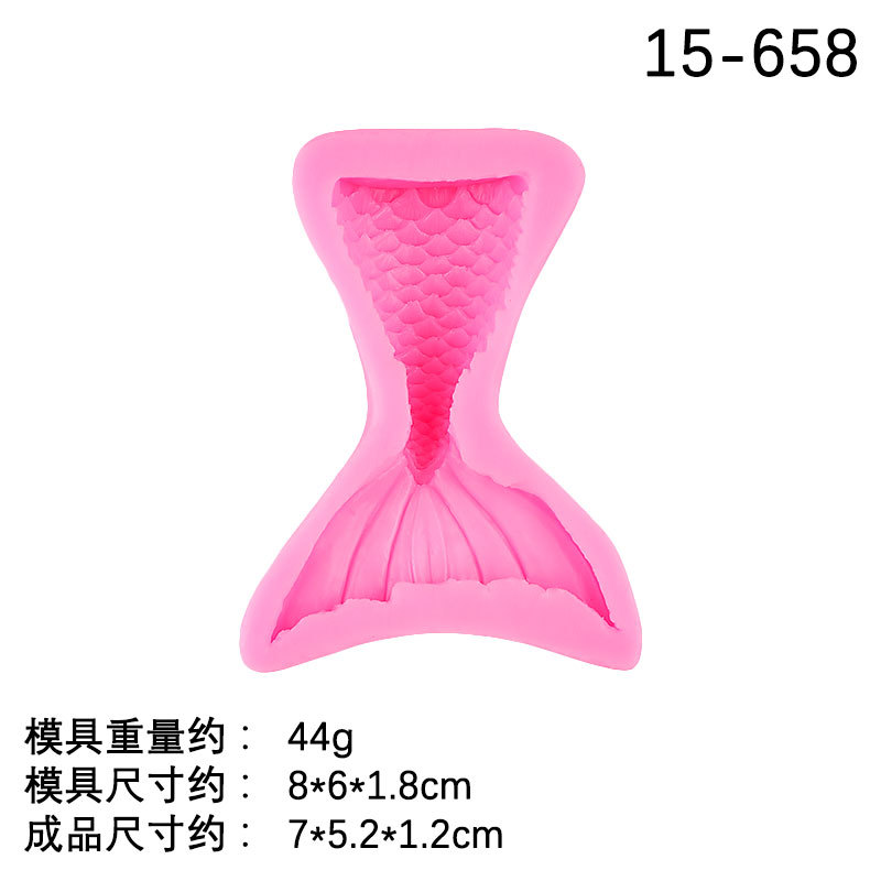 3D sirena cola océano serie DIY fondant pescado cola chocolate pastel epoxi colgante molde