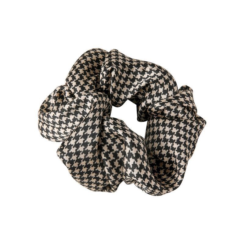 Korean Instagram scrunchie vintage leopard plaid colon circle simple elegant leather band hair tiara