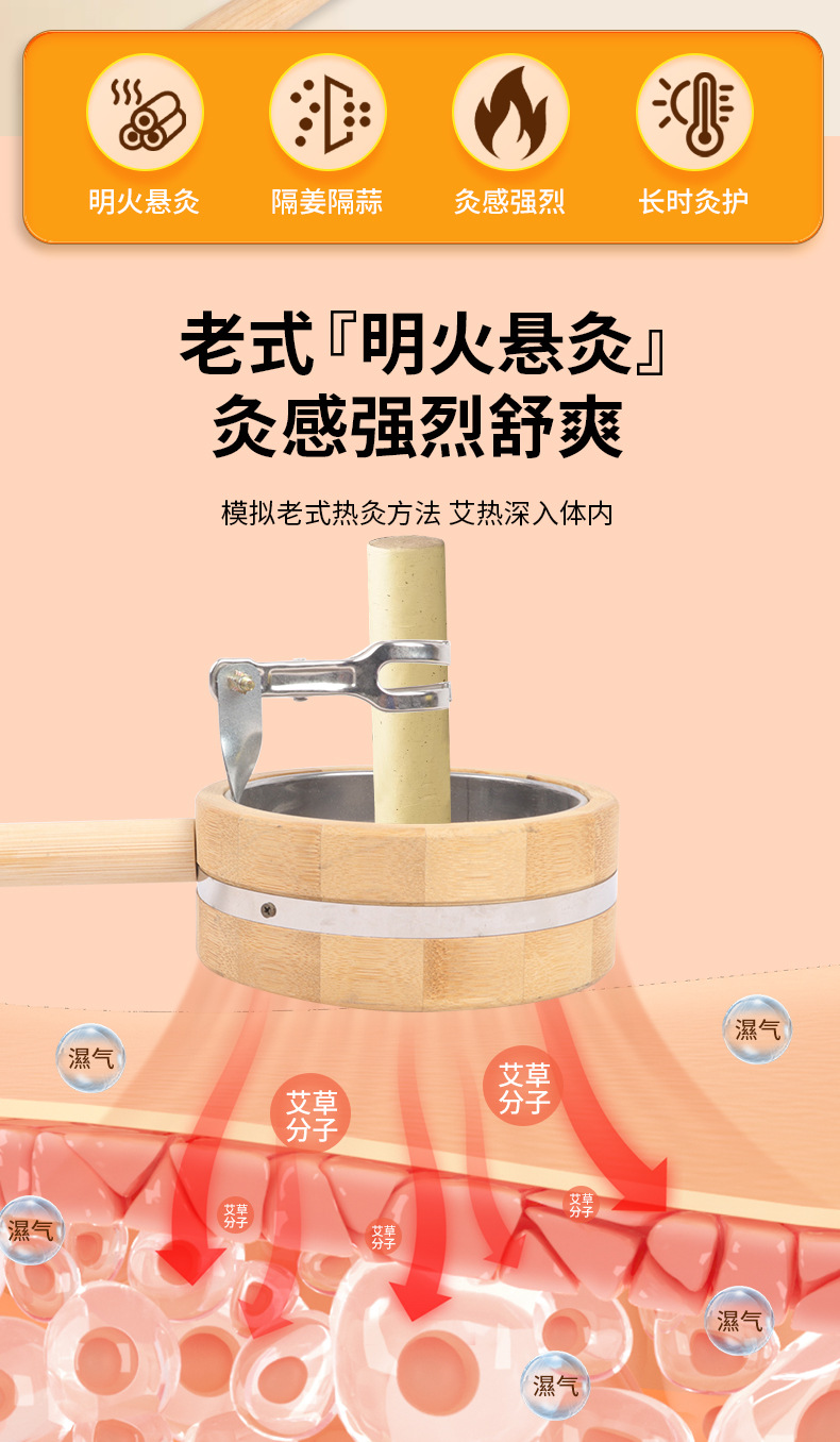 Handheld Moxibustion Holder Stainless Steel Moxa Stick Clamp for Home Warming Therapy overview