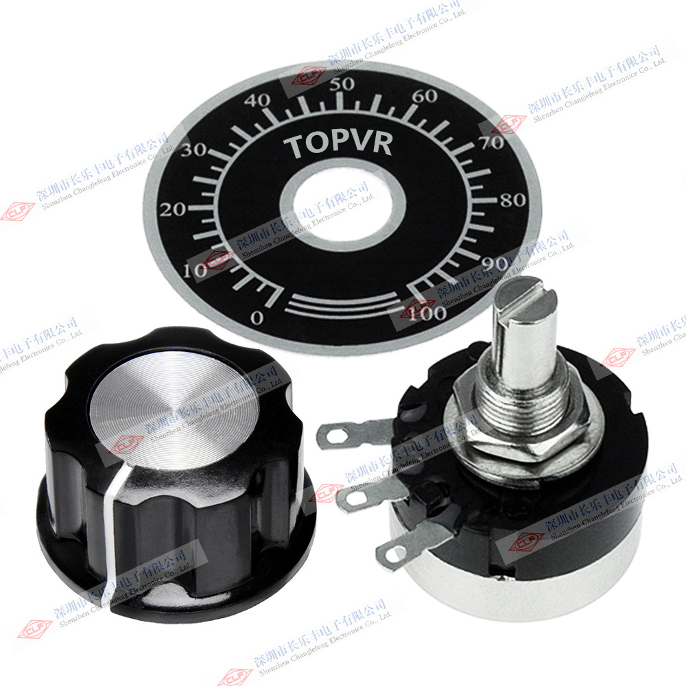 日本TOCOS碳膜电位器 配A03旋钮帽 带0-100刻度盘 RV24YN20S-B103