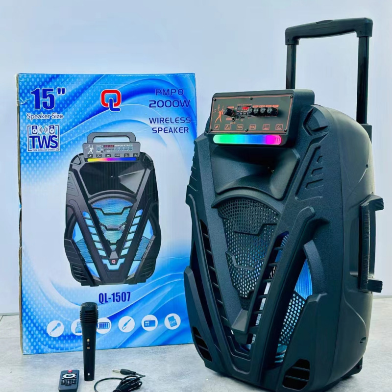 IBR15inch 家庭用ポータブルトロリーブルートゥーススピーカー、屋外カラオケ、広場ダンス用スピーカー、卸売、屋外ポータブル|undefined
