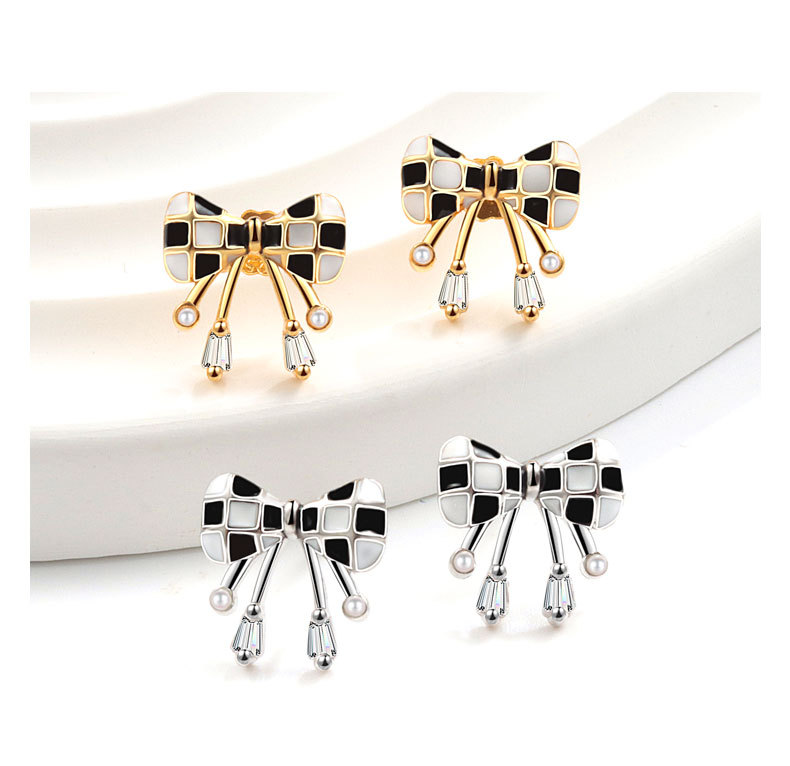 925 Sterling Silver Material 1 Pair 18K Gold Plated 925 Sterling Silver 925 Sterling Silver Earrings Bow Knot Ear Studs
