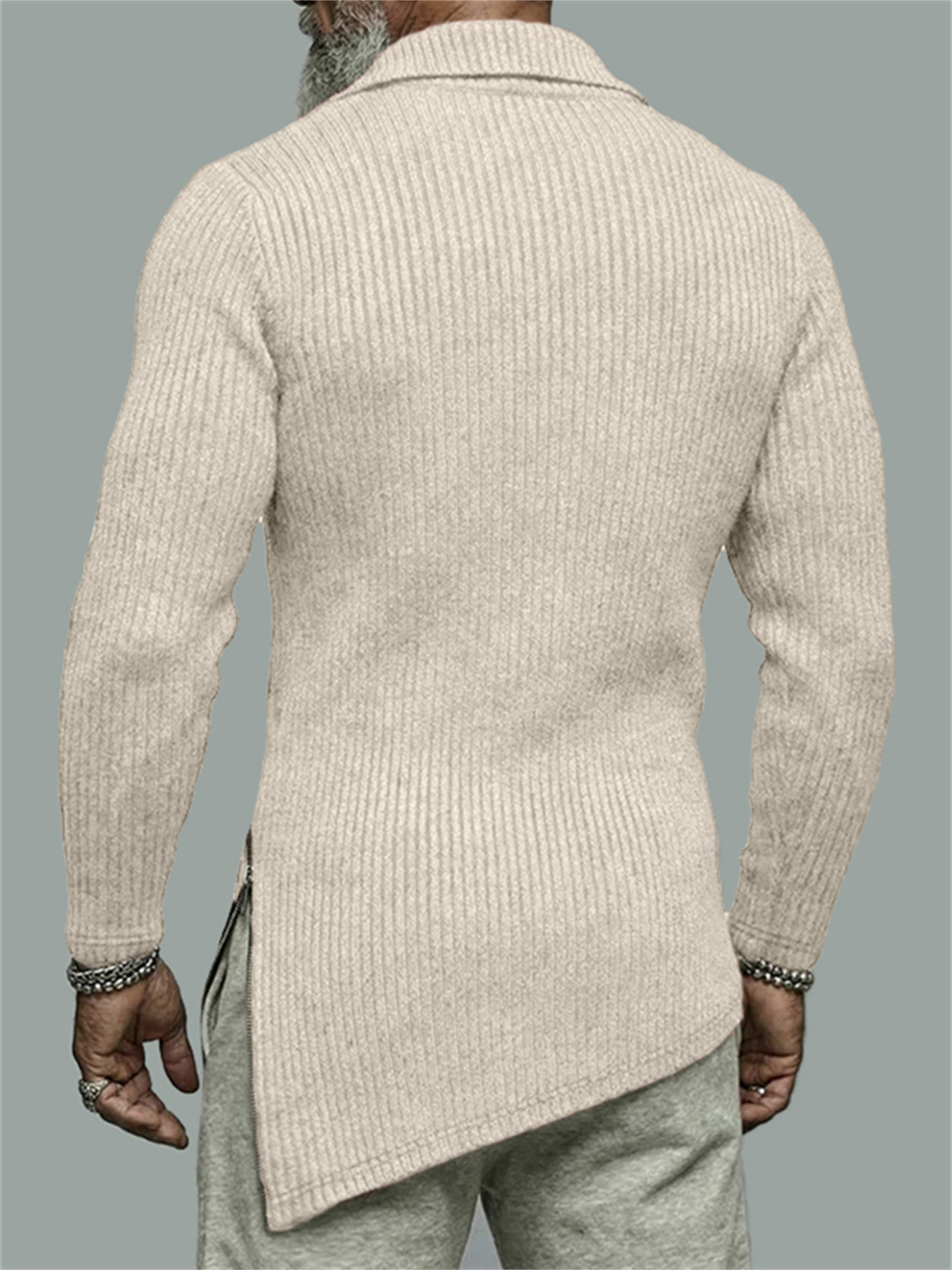 Nuevas camisetas de manga larga para hombres en otoño e invierno transfronterizos deportes ajustados elásticos ocio Fitness sólido blusa irregular para hombres