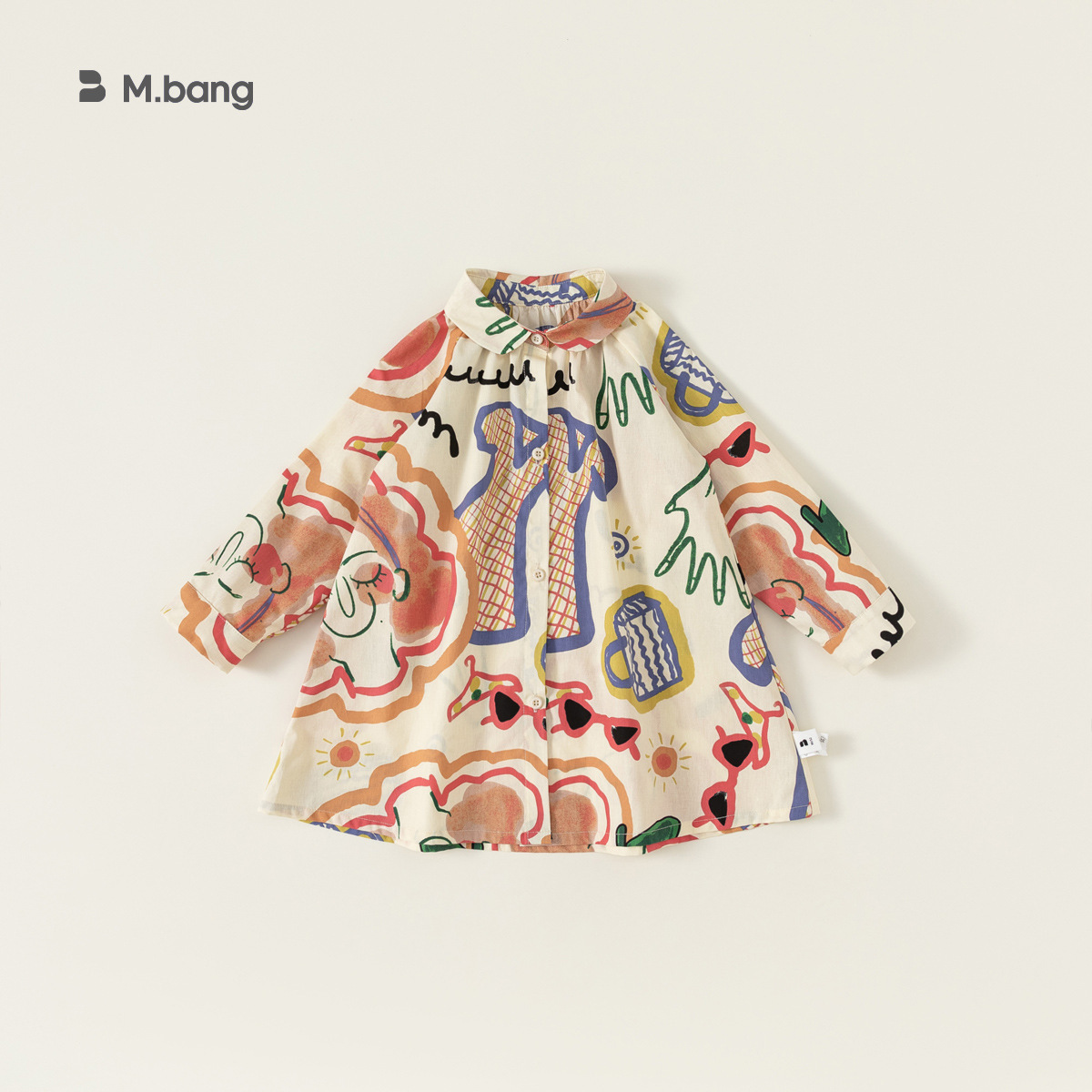 Youbao ropa para niños primavera y otoño ocio niñas lindo vestido de camisa de graffiti falda para niños vestido para niños QQ22065