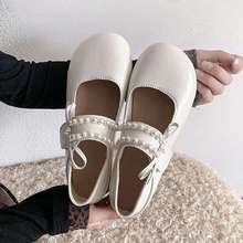 芭蕾玛丽珍鞋女款2025新款夏季平底法式浅口单鞋两穿气质珍珠女鞋