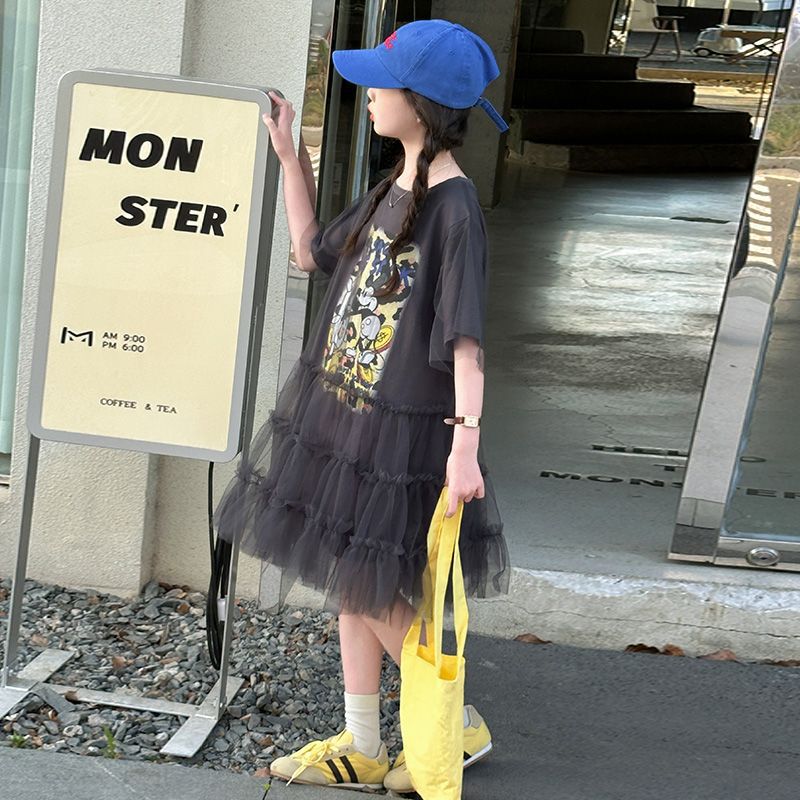 Quality Original Large Quantity in Stock Girls Summer 2025 New Children Little Girls Short-Sleeved Skirts