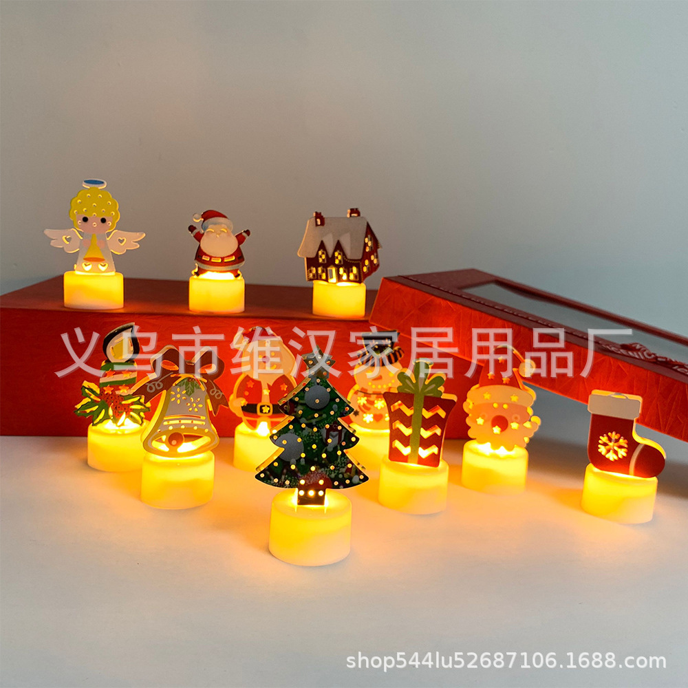 Vela Electrónica LED de Navidad de Hierro con Luz Cálida para Decoración de Noche image 3