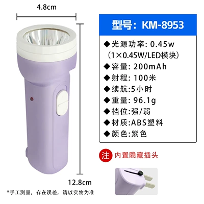 UV fənərlər — Led Rechargeable, Wholesale - 08953-purple