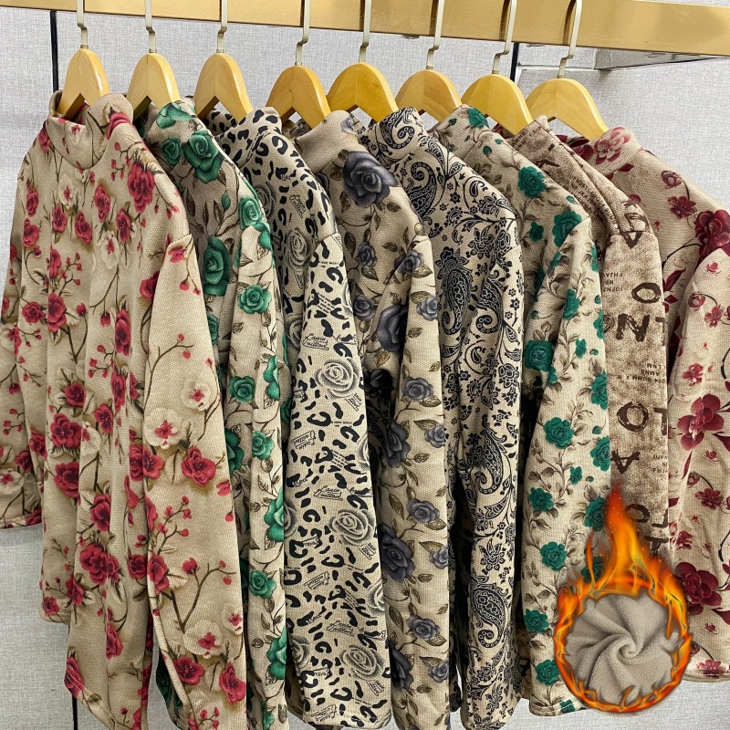 冬季加绒加厚打底衫半高领保暖上衣长袖妈妈装老年人衣服地摊赶集