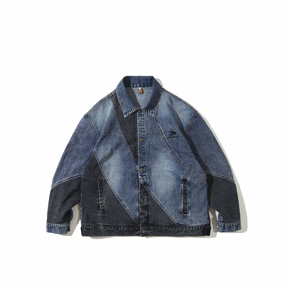 Wuhang Spring Denim Splicing Washed Versatile Loose Jacket NW005